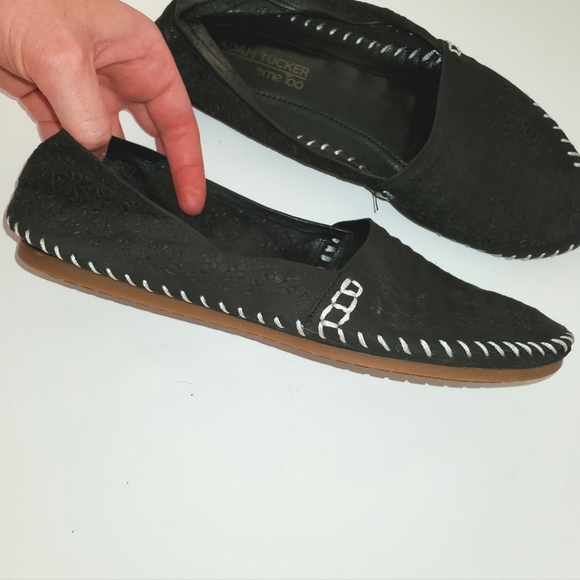 Adam Tucker Me Too dark blue leather flats